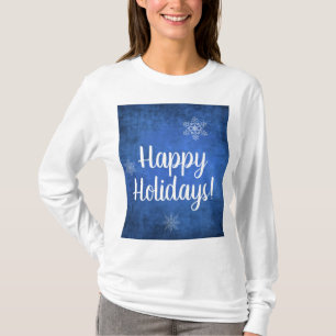 T-shirt Joyeuses fêtes de neige en bleu