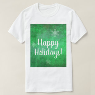 T-shirt Joyeuses fêtes de neige sur vert