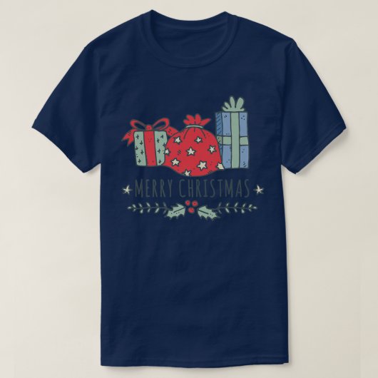 T-shirt Joyeuses fêtes Noël éléments mignons (Design devant)