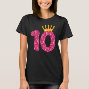 T-shirt Joyeuses Filles d'anniversaire 10e fête 10 ans Ann