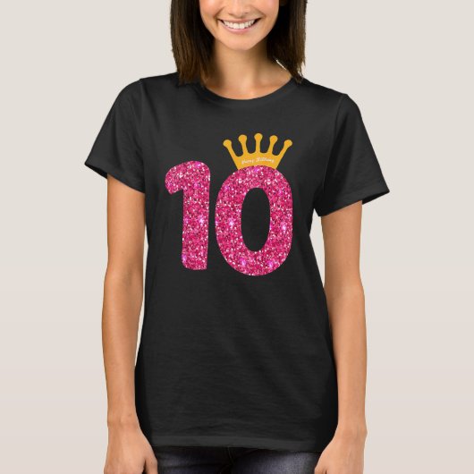 T-shirt Joyeuses Filles d'anniversaire 10e fête 10 ans Ann (Devant)