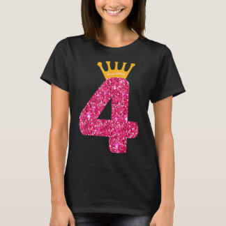 T-shirt Joyeuses Filles d'anniversaire 4e fête 4 ans Anniv