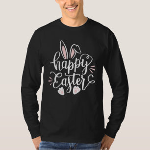 T-shirt Joyeuses Filles De Lapin De Pâques Enfants Et Ados