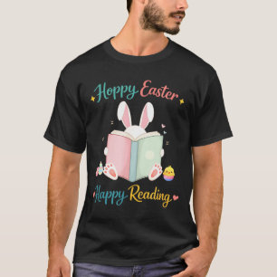 T-shirt Joyeuses Pâques bonne lecture design de lapin pour
