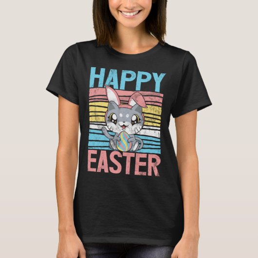 T-shirt Joyeuses Pâques Chat de Pâques drôle (Devant)