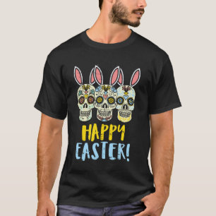 T-shirt Joyeuses Pâques Crânes de Sucre Lapin Oreilles Mex