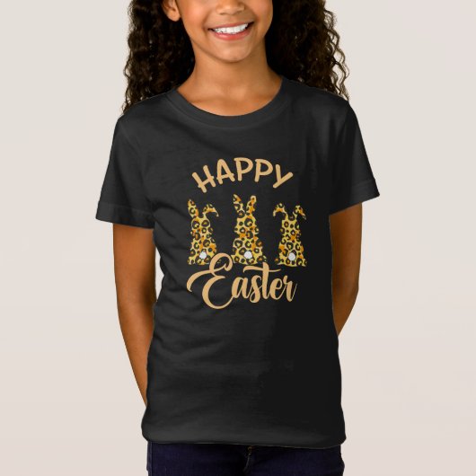 T-Shirt Joyeuses Pâques Léopard (Devant)