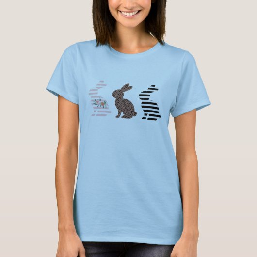 T-shirt Joyeuses Pâques Léopard de Pâques Lapin Mignon (Devant)