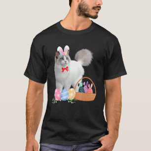 T-shirt Joyeuses Pâques Mignon Lapin Chat Œufs Panier Homm