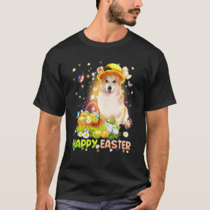 T-shirt Joyeuses Pâques Mignon Lapin Chien Corgi Œufs Pani