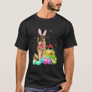 T-shirt Joyeuses Pâques Mignon Lapin Shepherd Allemand Œuf