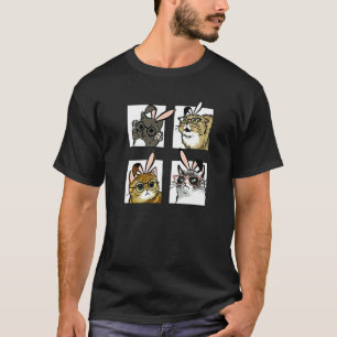 T-shirt Joyeuses Pâques Trois Chat portant l'oreille de la