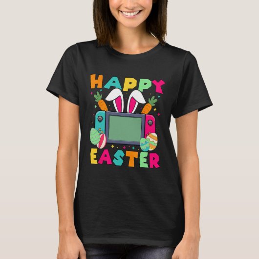 T-shirt Joyeuses Pâques Vidéo Game Lapin Manette de jeu Ga (Devant)