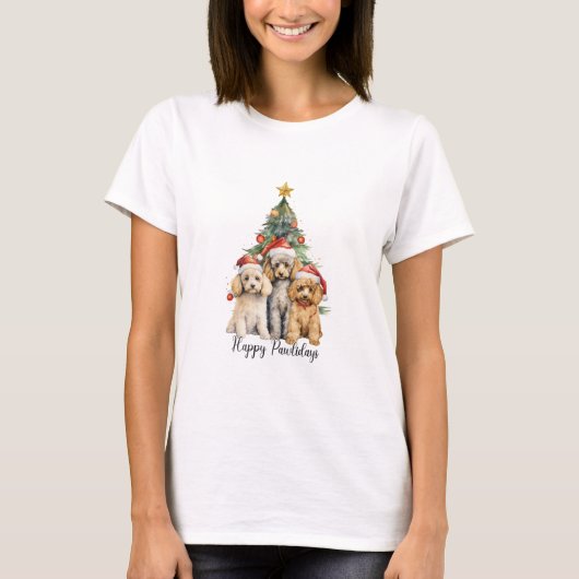 T-shirt Joyeuses Pawlidays Caniche (Devant)