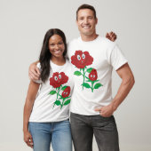 T-shirt Joyeuses roses rouges (Unisexe)