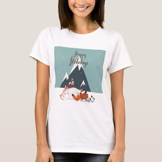 T-shirt Joyeuses vacances Animaux Amis (Devant)