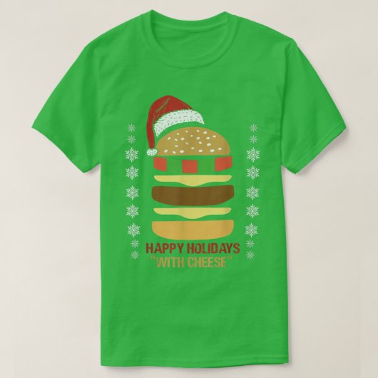 T-shirt Joyeuses Vacances Avec Fromage Santa Hat Noël Che (Design devant)