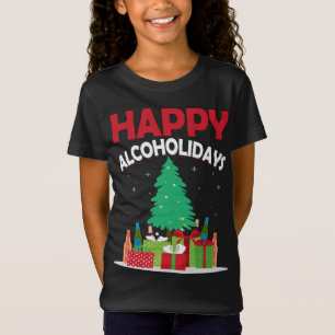T-Shirt Joyeuses vacances d'alcool Noël Pun cadeau Alcool