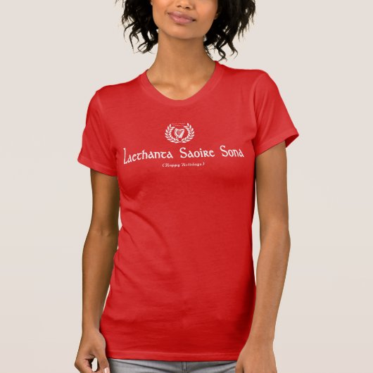 T-shirt Joyeuses Vacances 🎄 En Irlandais 🇮 Irlande 🇪 (Devant)