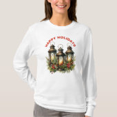 T-shirt Joyeuses vacances Lanterne d'hiver (Devant)
