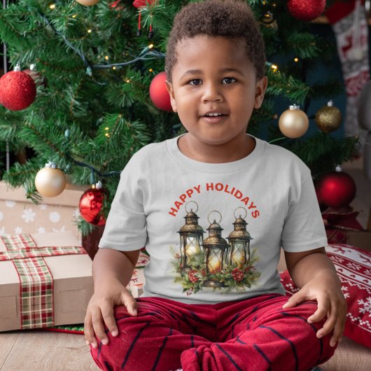 T-shirt Joyeuses vacances Lanterne d'hiver