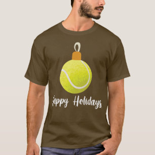 T-shirt Joyeuses vacances Noël Tennis Ball Xmas Tree Spo