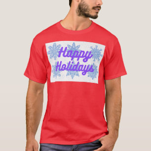 T-shirt Joyeuses vacances Purple Tet et Snowflakes Design
