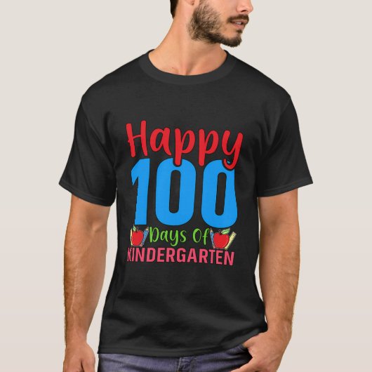 T-shirt Joyeux 100 Jour De L'École De maternelle (Devant)
