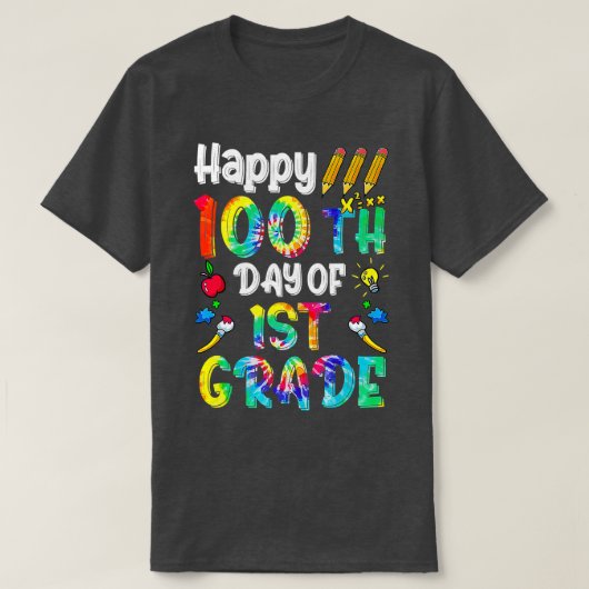 T-shirt Joyeux 100 Jours De 1Ere Année 100Ème Jour De L'Éc (Design devant)