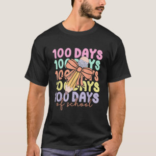 T-shirt Joyeux 100 Jours De Filles D'École Coquette Bow