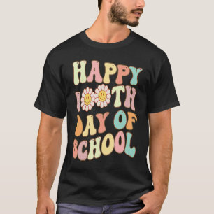 T-shirt Joyeux 100 jours de l'école enseignant fille rétro