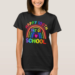 T-shirt Joyeux 100 jours de l'école Rainbow Student Teache