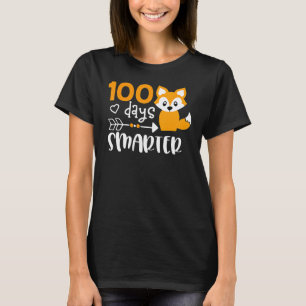 T-shirt Joyeux 100 Jours De L'École Smarter Cute Fox Ensei