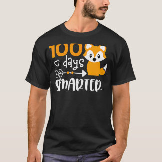 T-shirt Joyeux 100 Jours De L'École Smarter Cute Fox Ensei