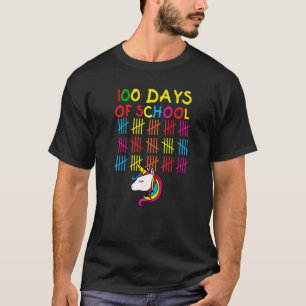 T-shirt Joyeux 100 Jours De L'École Unicorne Fille Enseign