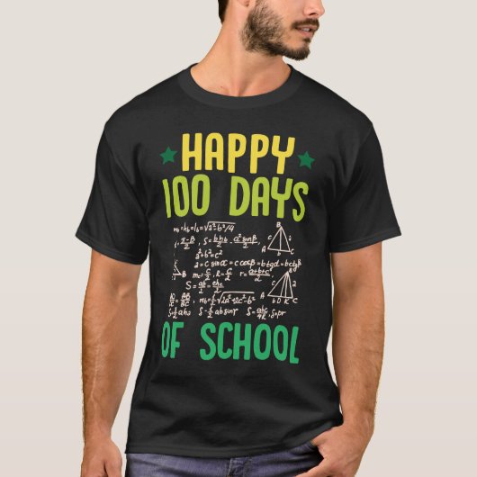 T-shirt Joyeux 100 Jours De Mathématiques École Équations  (Devant)