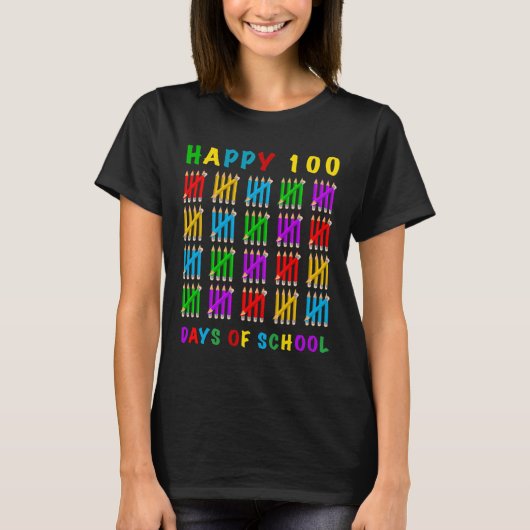 T-shirt Joyeux 100 Jours D'École (Devant)