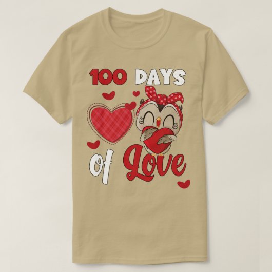 T-shirt Joyeux 100 Jours d'école 100 jours d'amour chouett (Design devant)