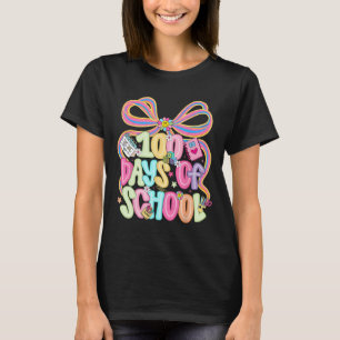 T-shirt Joyeux 100 Jours D'école Coquette Bow Fille Femmes