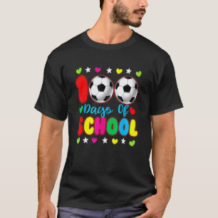 T-shirt Joyeux 100 Jours D'école Enseignant De Football Mi