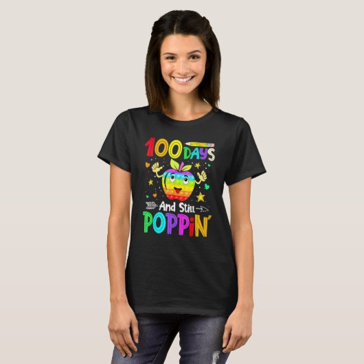 T-shirt Joyeux 100 Jours D'École Et Toujours Poppin 100E J (Devant entier)