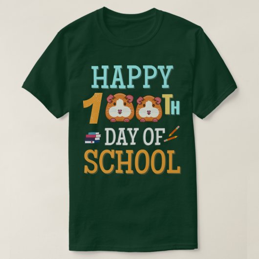 T-shirt Joyeux 100 Jours D'École Guinée Cochon Parfait Pou (Design devant)