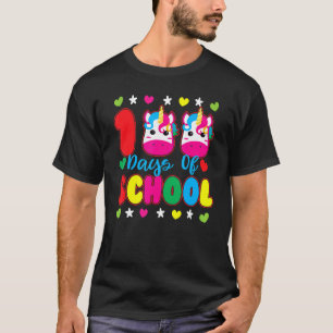 T-shirt Joyeux 100 Jours D'école Mignon Professeur Licorne