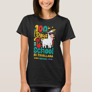 T-shirt Joyeux 100 Jours D'école No Probllama Lama 100ème