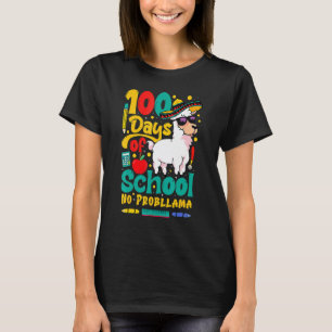 T-shirt Joyeux 100 Jours D'école Pas De Problème Lama 100è