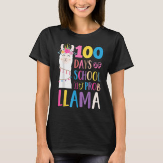 T-shirt Joyeux 100 Jours D'École Pas De Probllama Chemise