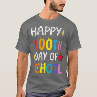 T-shirt Joyeux 100 jours d'école pour enseignant ou enfant