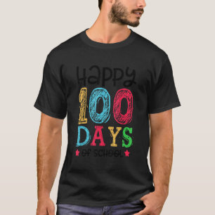 T-shirt Joyeux 100 Jours D'École Pour Le 100E Colorful Te