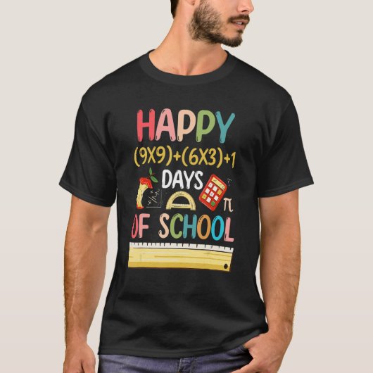 T-shirt Joyeux 100 Jours D'Enseignant Math Filles Garçons (Devant)