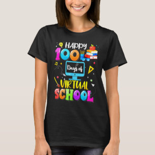 T-shirt Joyeux 100 Jours D'Enseignant Virtuel Étudiants B